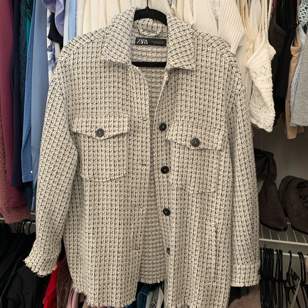 Zara Tweed Shirt Jacket
